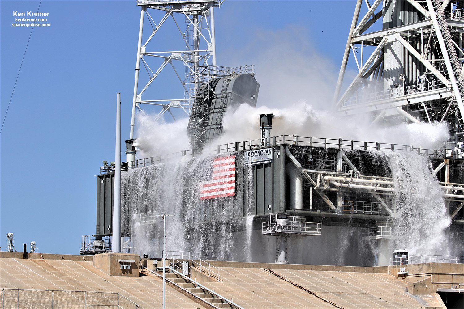 Kennedy Completes Final Water Flow Test at Pad 39B for SLS Artemis 1 Moon Rocket