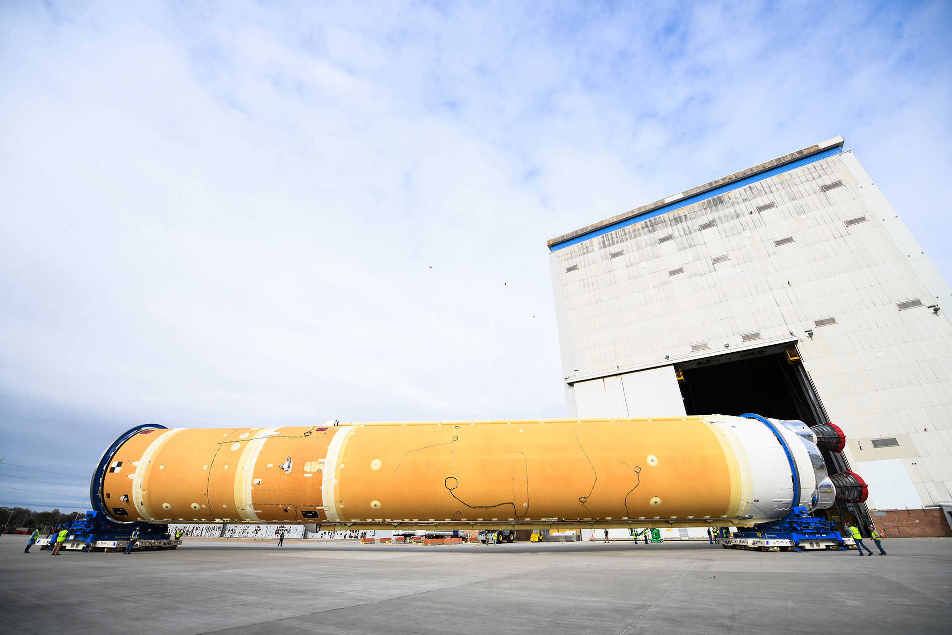 NASA Prepares Artemis I SLS Core Stage for Shipment on Pegasus Barge