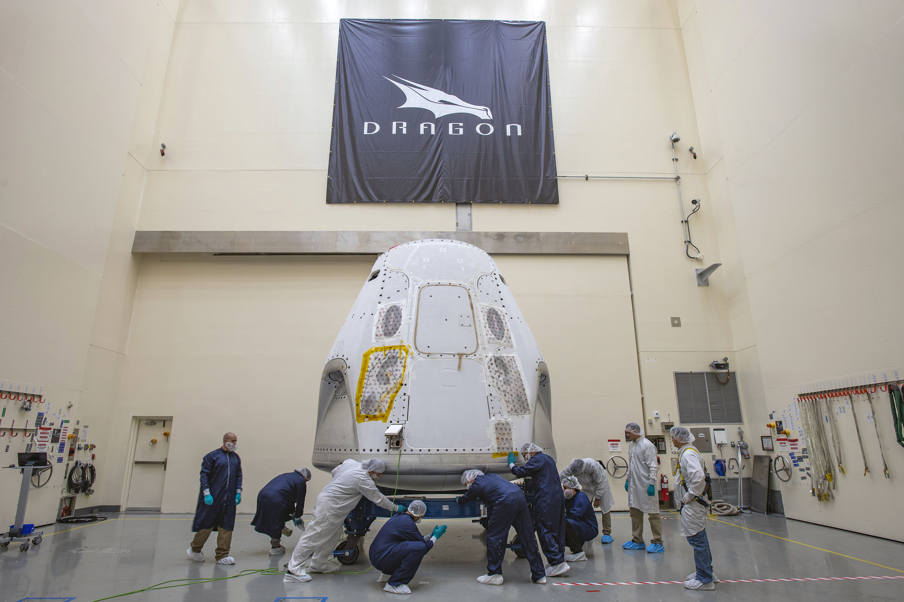 SpaceX Crew Dragon Arrives at Kennedy for Demo-2 Crew Mission to ISS