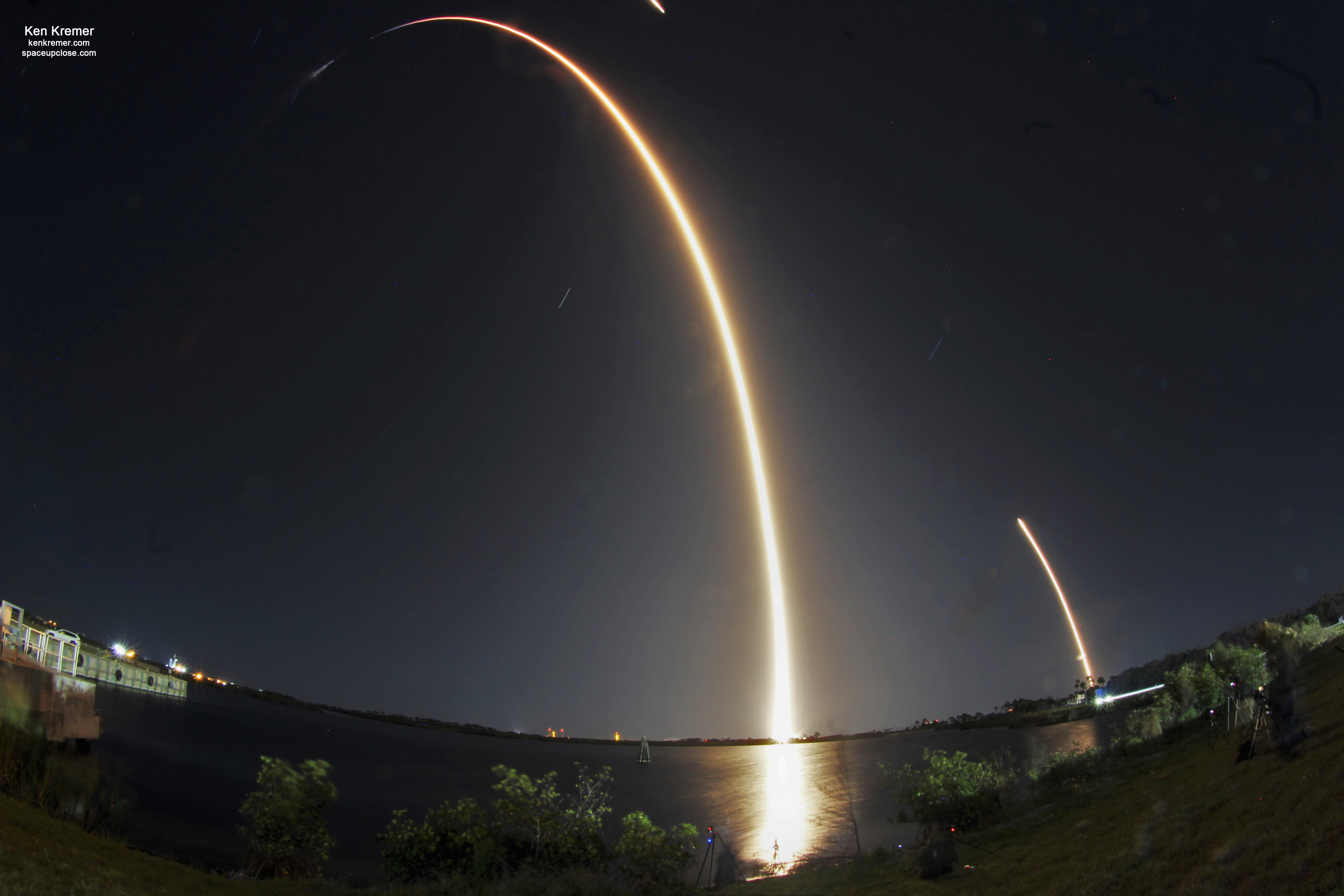 Final SpaceX Dragon 1 Streaks to Space on Fantastic Midnight Cargo Delivery Carrying NASA Science to ISS: Photos