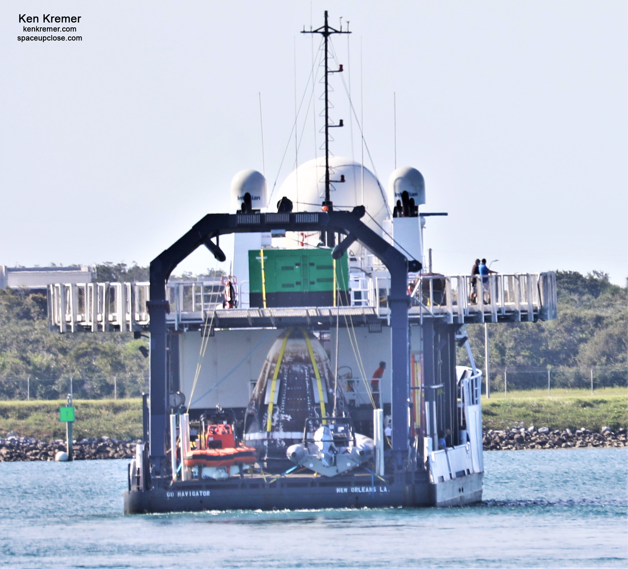 Historic SpaceX Crew Dragon Sails Triumphantly into Port Canaveral 5 Days After Behnken & Hurley Splashdown: Photos