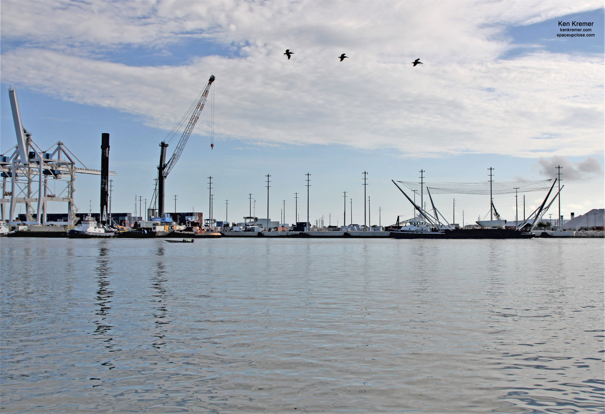 Recovered Nose Cone from 5x Flown Falcon 9 Booster Arrives Intact at Port Canaveral for SpaceX Dramatic Day of Action: Photos