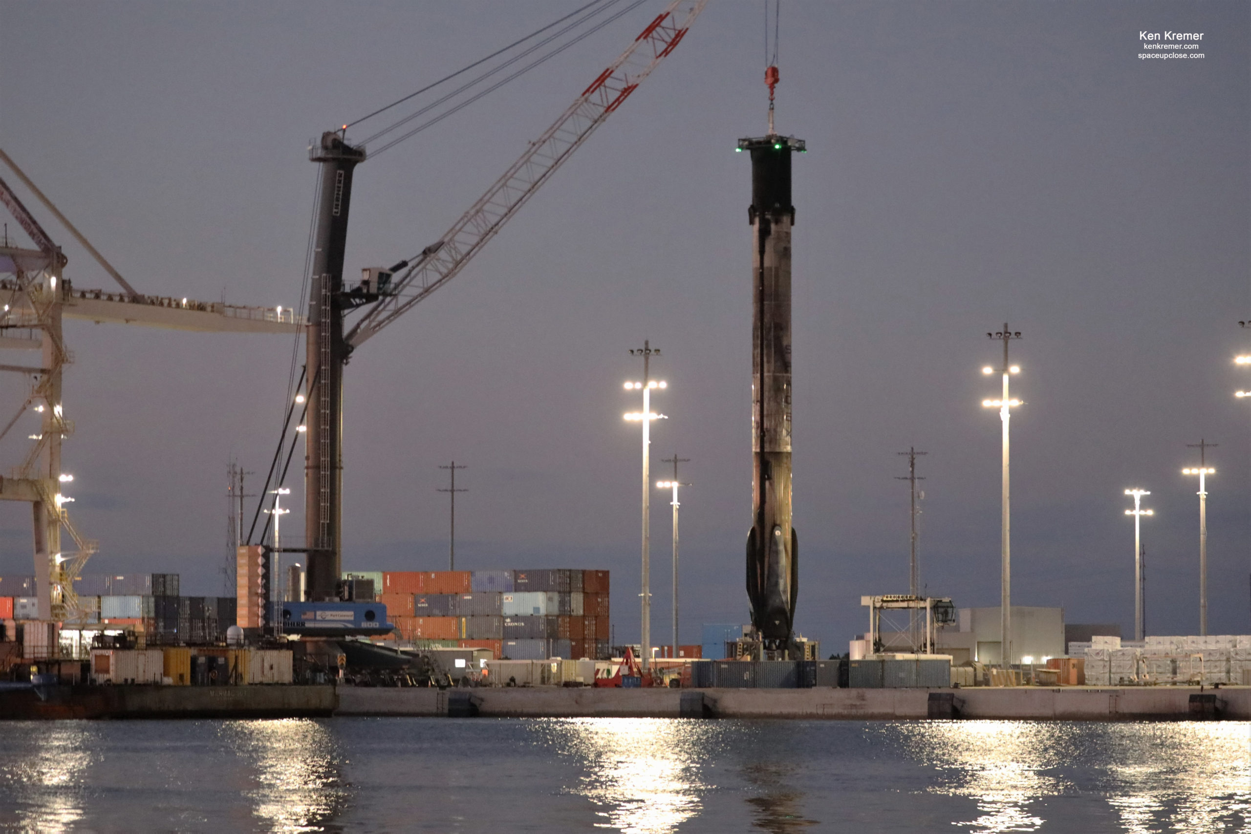 All 4 Landing Legs Retracted on 3x Flown SpaceX Falcon 9 as Team Targets 1st 6x Flown Booster Launch Oct. 18: Photos