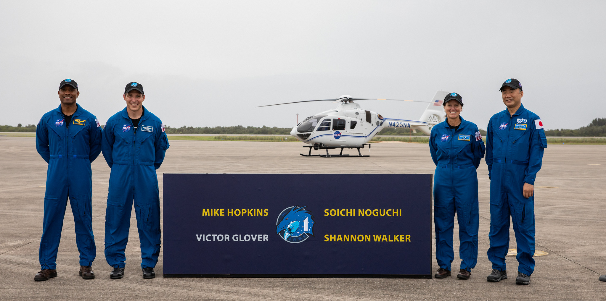 NASA’s Crew 1 Astronauts Arrive Florida Spaceport as SpaceX Crew Dragon Resilience Joins Falcon 9 Rocket