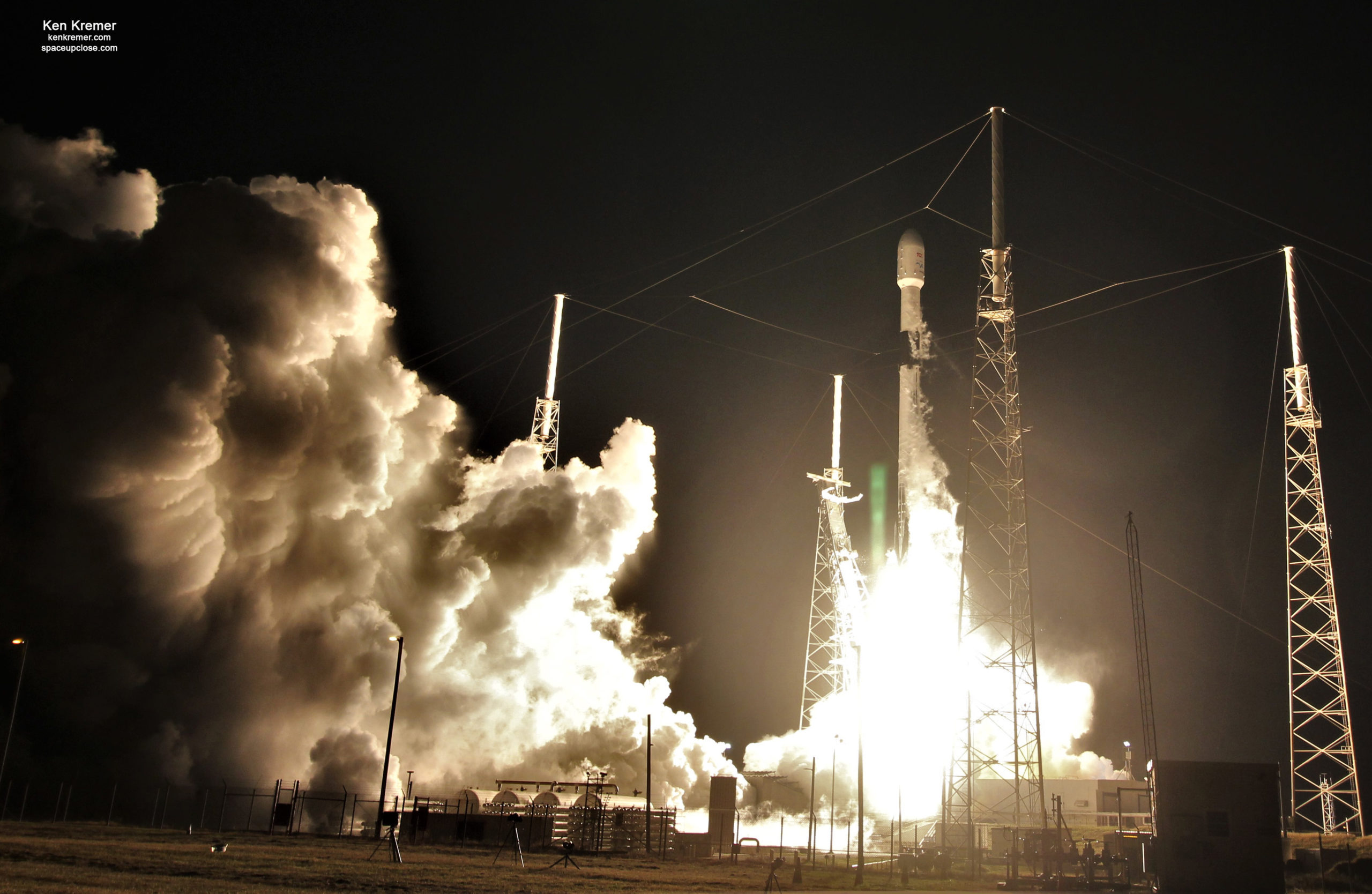 Fiery Nighttime Liftoff of Turkish Türksat 5A Telecomsat on SpaceX Falcon 9 Marks 1st 2021 Launch: Photos