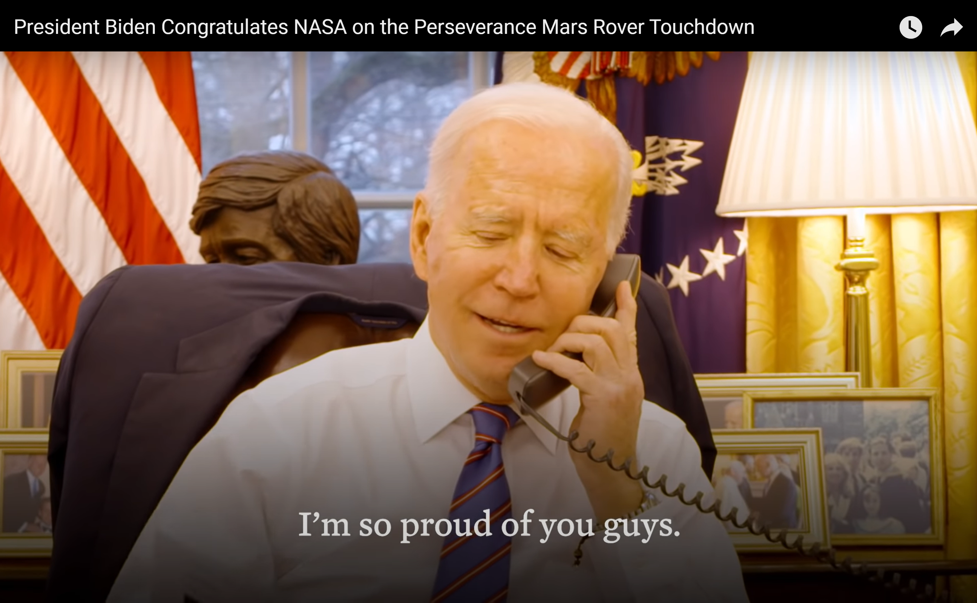 President Biden Calls to Congratulate NASA on Perseverance Mars Rover Touchdown: Watch Video