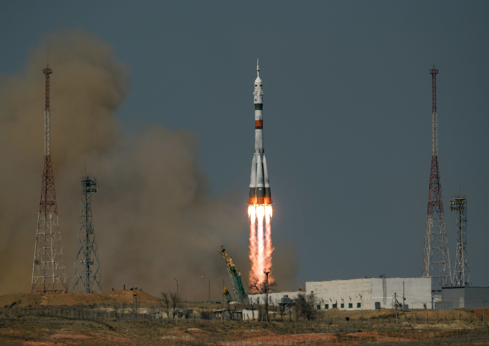 Russian American Trio Launches on Soyuz  to ISS Kicking Off Busy April of Crew Swaps