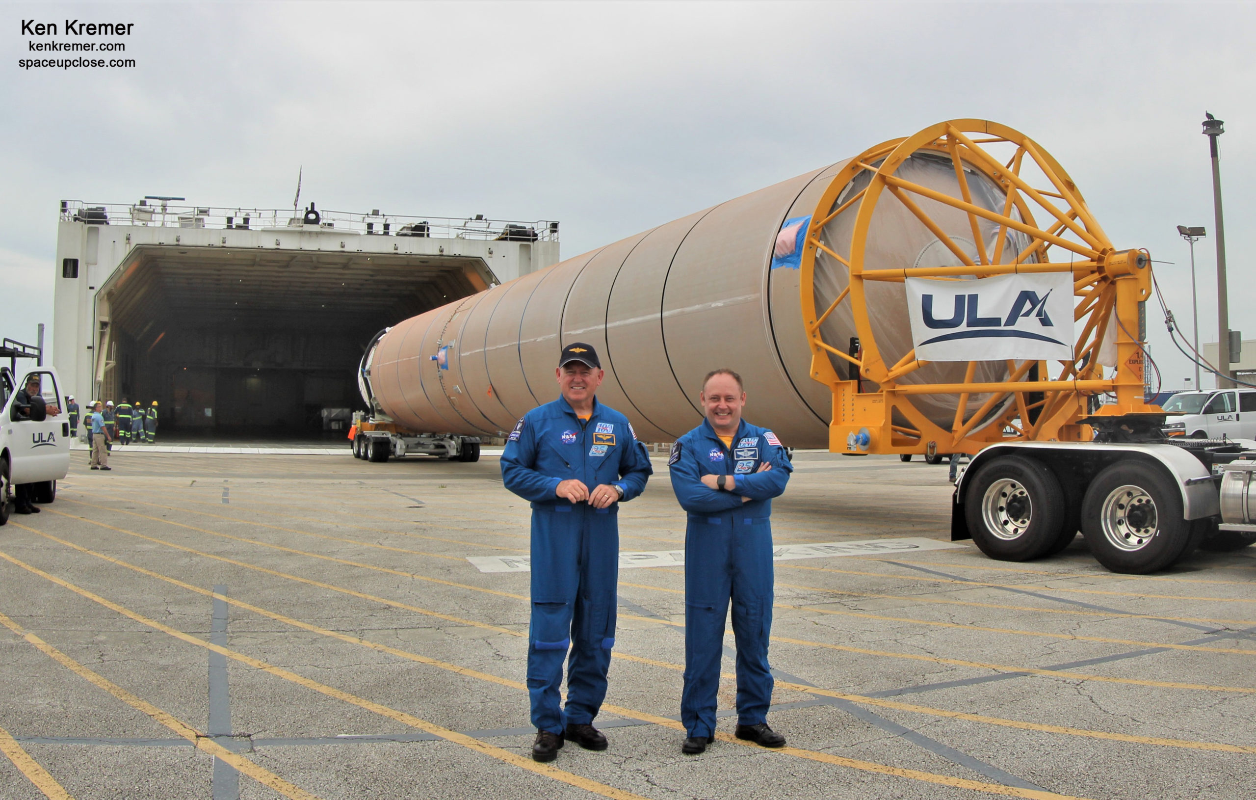 ULA Atlas V Rocket for NASA Boeing Starliner Crew Test Flight to ISS Unloaded and Shipped to Cape Launch Site: Photos