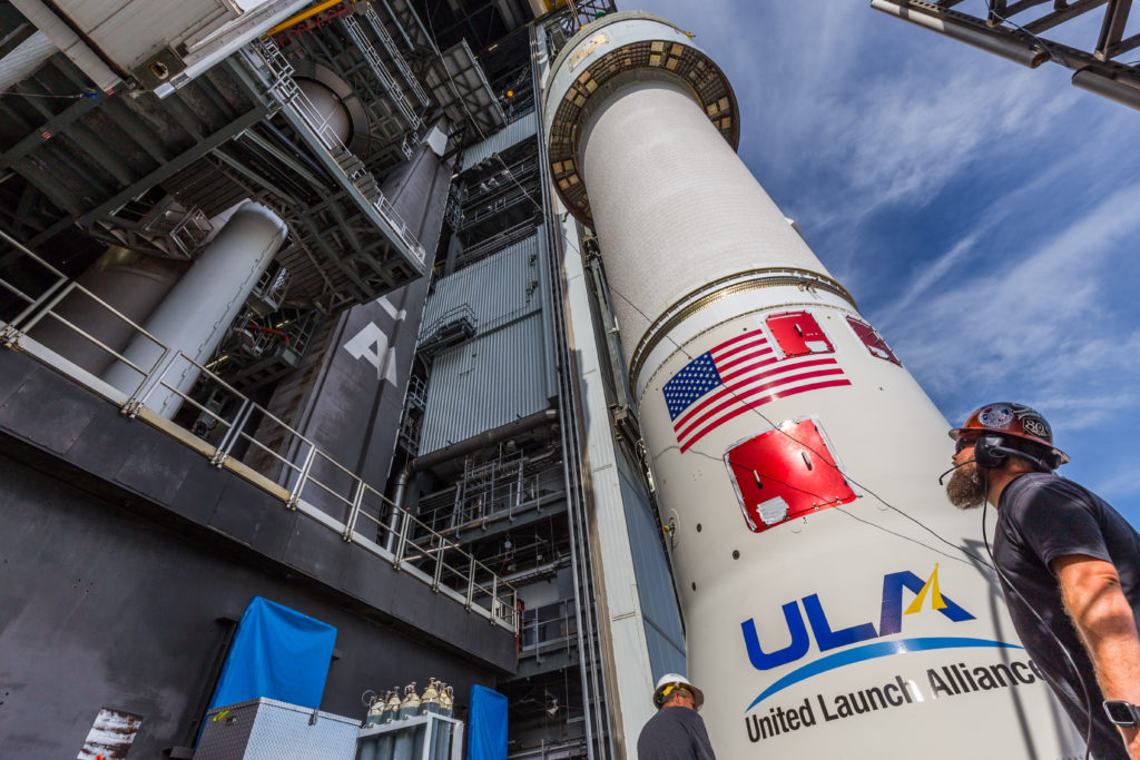 ULA Atlas V Stacked for NASA, Boeing Unpiloted Starliner Test Flight