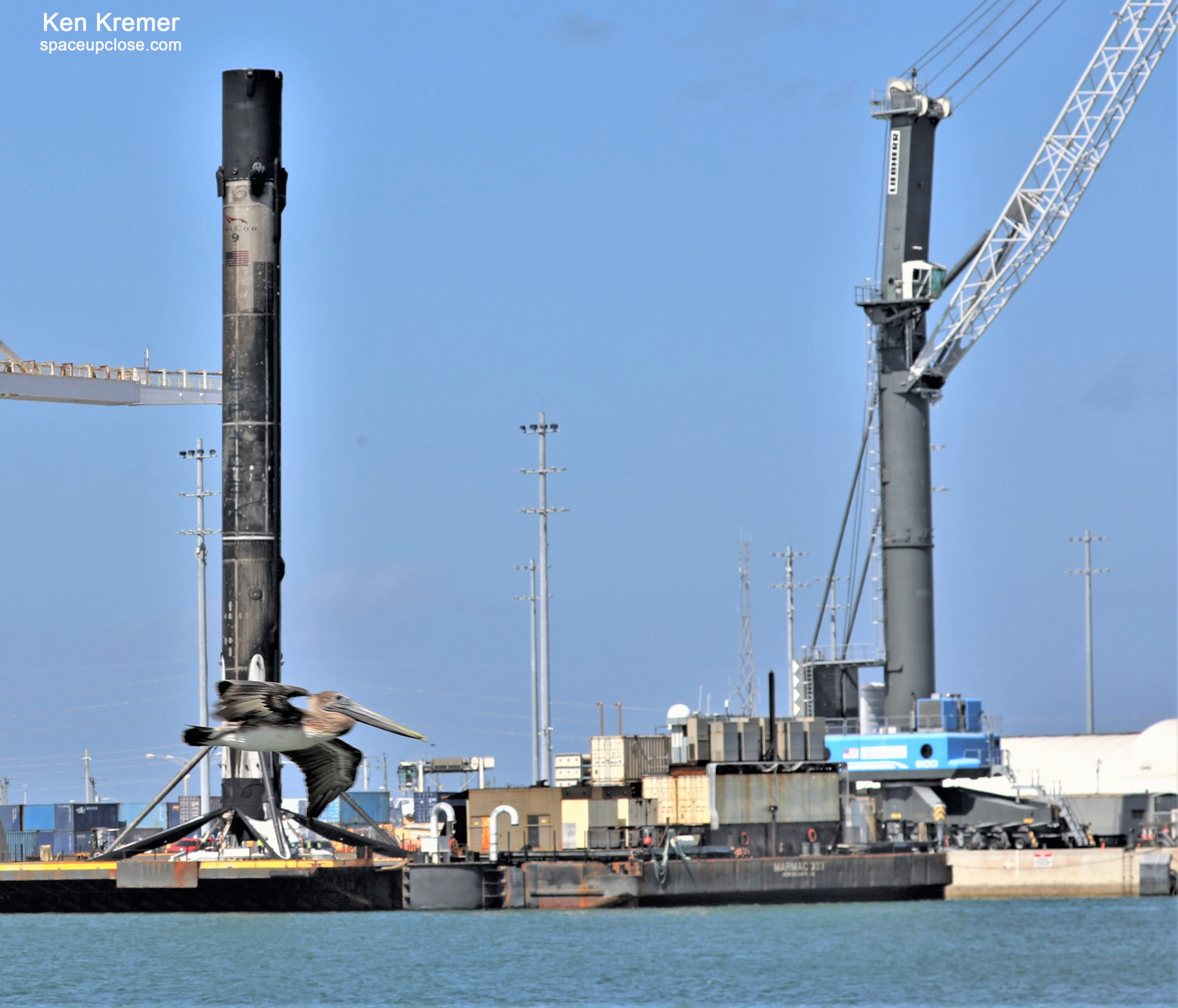 Thoroughly Sooty 11th Flown/Landed SpaceX Falcon 9 Booster Returns to Port Canaveral as Next Starlink Launch Targets March 9: Watch Live/Photos