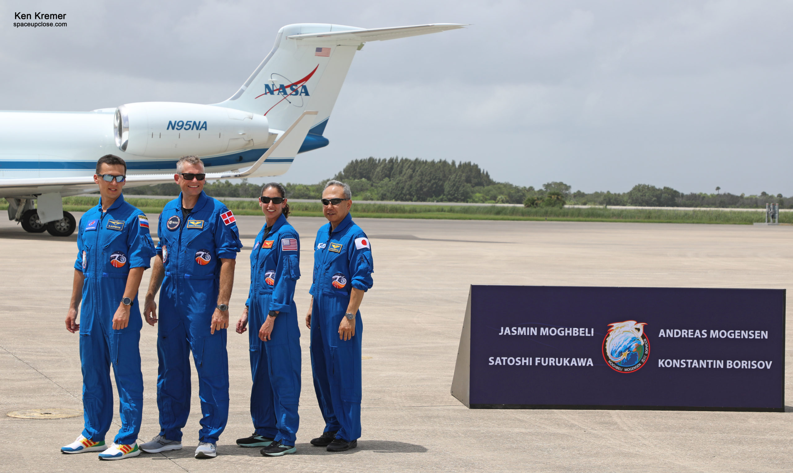 Multinational Crew-7 Spaceflyers Arrive at KSC for NASA SpaceX Falcon 9 Launch on Aug 26: Photos